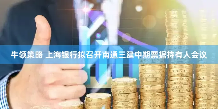 牛领策略 上海银行拟召开南通三建中期票据持有人会议