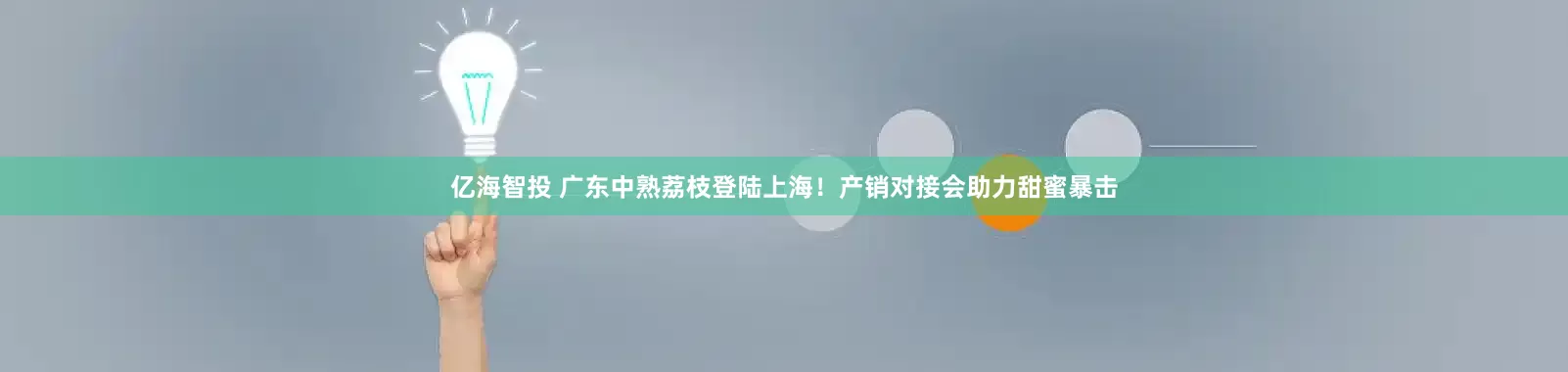亿海智投 广东中熟荔枝登陆上海！产销对接会助力甜蜜暴击